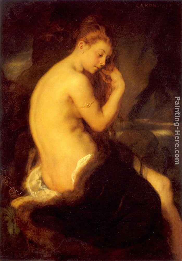 Johann von Strasioipka Canon Sitzende Venus mit Pelzmantel